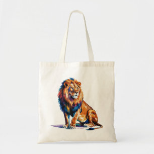 Tote Bag L'art du lion aquarelle majestueux