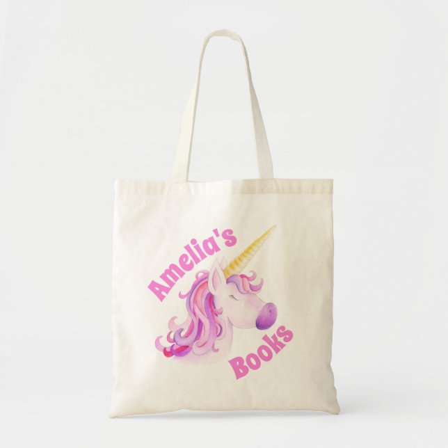 Tote Bag L'art fantaisie principal de licorne badine le (Devant)