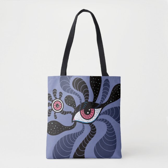 Tote Bag L'Art Hypnotique Psychédélique Déplaisant Double O (Devant)