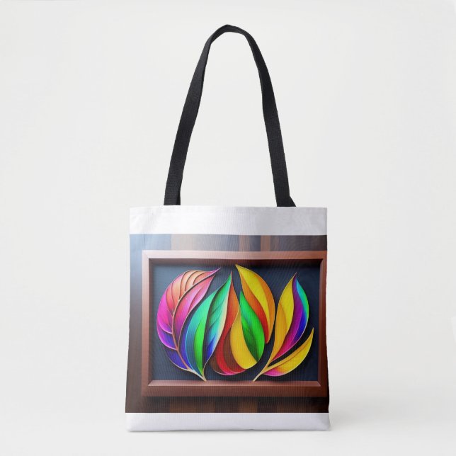 Tote Bag "L'art mural Feuille vibrant" (Devant)