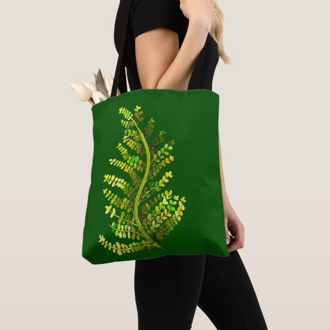 Tote Bag L'art plante de la feuille de fougère verte (De près)