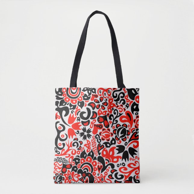 Tote Bag L'art populaire ukrainien motif floral abstact  (Devant)
