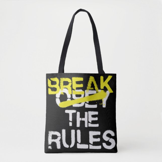 Tote Bag L'art urbain de rue enfreindre les règles  (Devant)