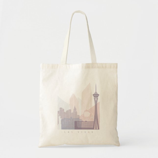 TOTE BAG LAS VEGAS SKYLINE POSTER PASTEL (Devant)