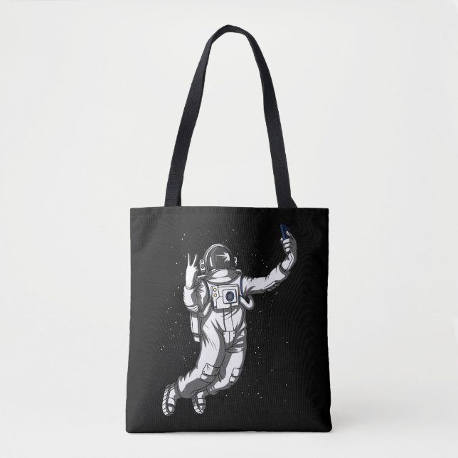 Tote Bag L'astronaute spatiale Funny Selfie Galaxie cosmiqu (Devant)