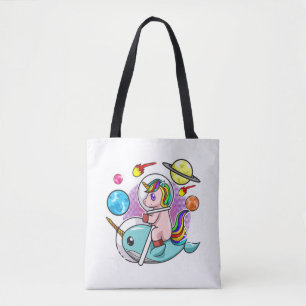 Tote Bag L'astronaute Unicorn chevauchant l'univers spatial