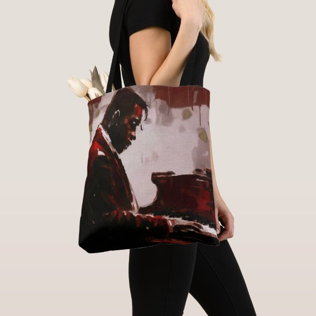 Tote Bag Late night bar pianist (De près)