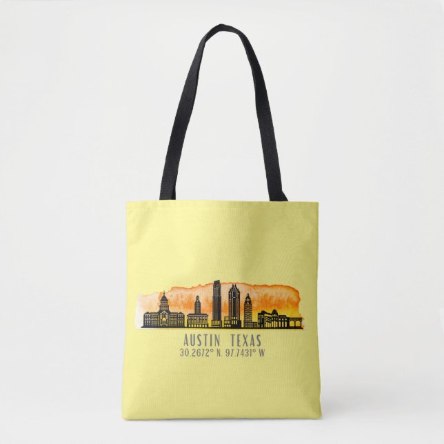 Tote Bag Latitude Austin Skyline (Devant)