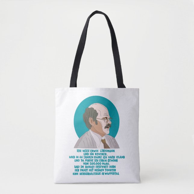 Tote Bag Lauréat du loto Erwin Lindemann - Loriot - Funny (Devant)