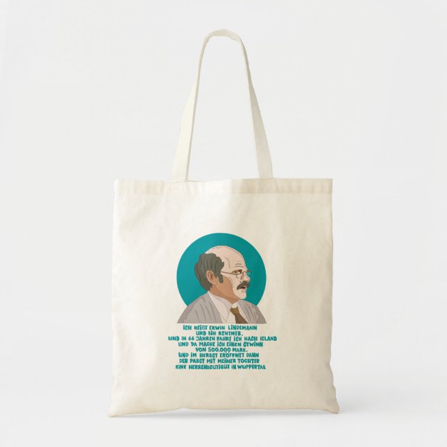 Tote Bag Lauréat du loto Erwin Lindemann - Loriot - Funny (Devant)
