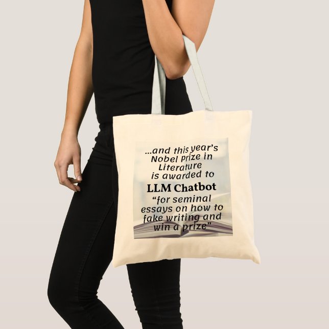Tote Bag Lauréat du prix Nobel LLM Chatbot en littérature (Devant (produit))