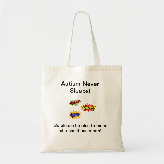 Tote Bag L'autisme ne dort jamais (Devant)