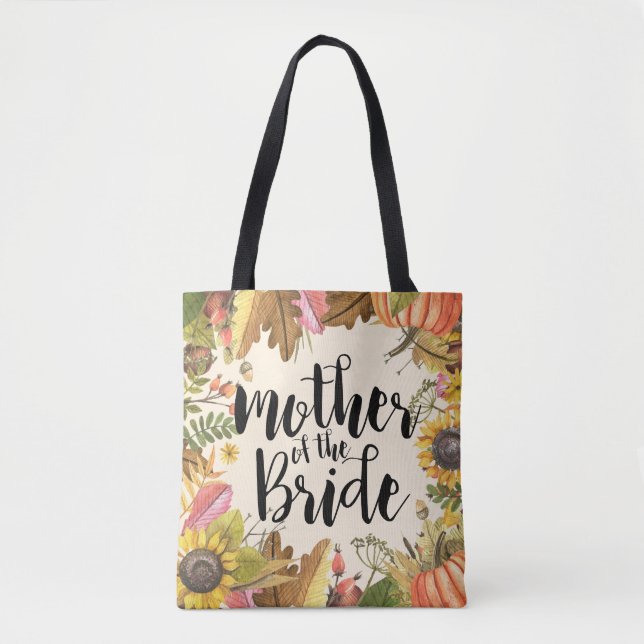 Tote Bag L'automne laisse Citrouille Mariage mère de l'épou (Devant)