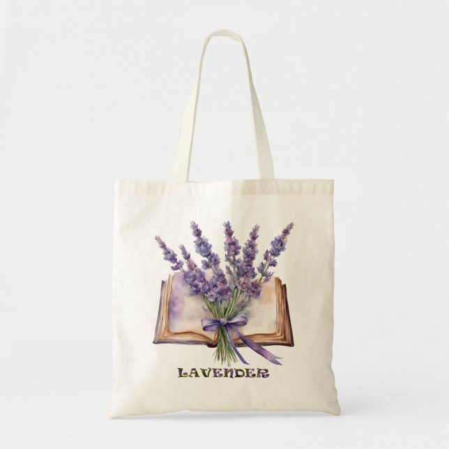 Tote Bag Lavande aquarelle (Devant)