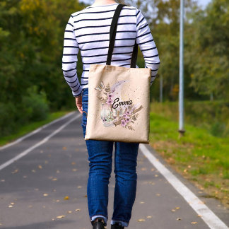 Tote Bag Lavande d'anémone de Boho mystique personnalisée