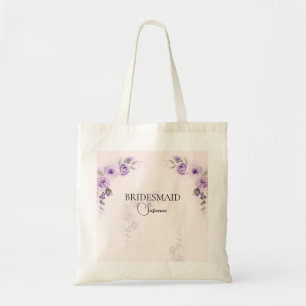 Tote Bag Lavande et Blush Rose fête de mariage personnalisé