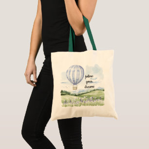 Tote Bag Lavande Florale violet blanc à air chaud