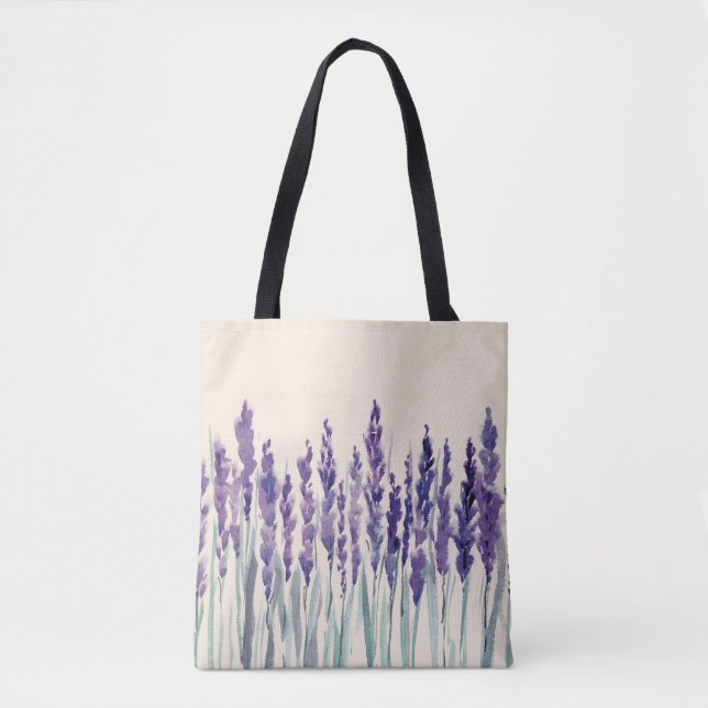 Tote Bag Lavande Française : Illustration aquarelle (Devant)