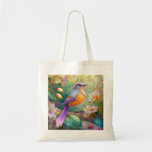 Tote Bag Lavande Tête Orange Breased Imaginaire Oiseau