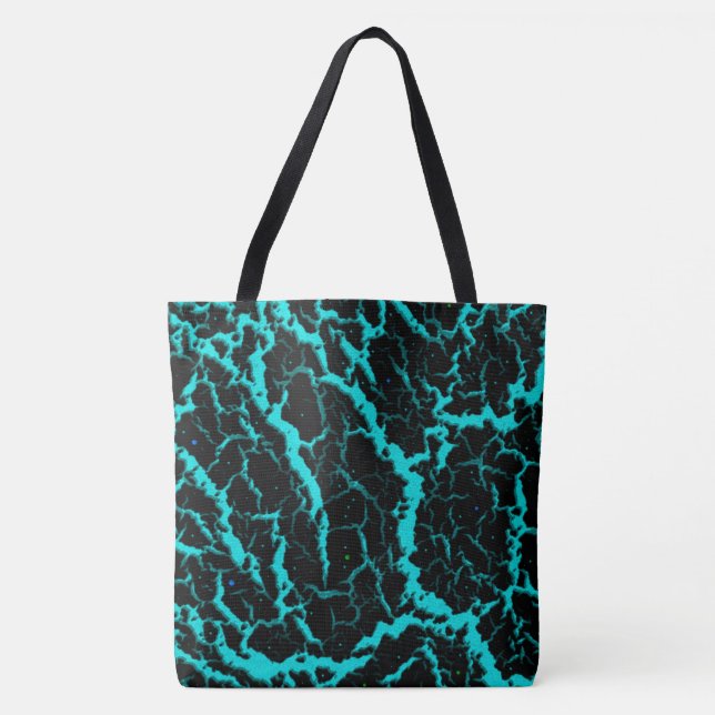 Tote Bag Lave de l'espace fissuré - Cyan (Devant)