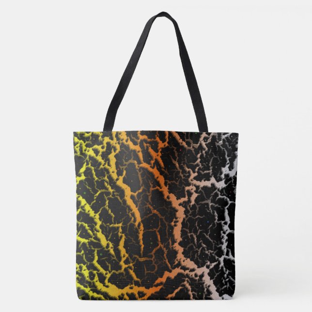 Tote Bag Lave de l'espace fissuré - Jaune/Orange/Blanc (Devant)