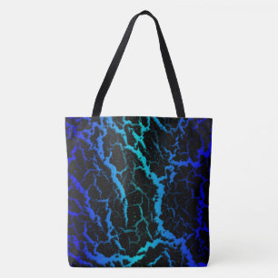 Tote Bag Lave spatiale fissurée - Bleu/Cyan