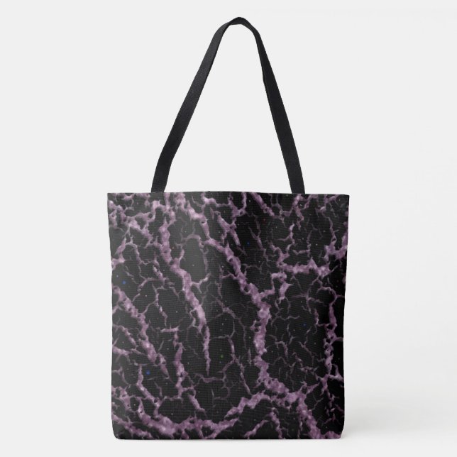 Tote Bag Lave spatiale fissurée - Paillettes roses (Devant)