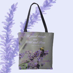 Tote Bag Lavender Good Things Wild and Free Bumblebee
