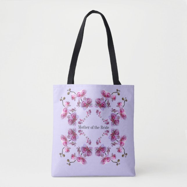 Tote Bag Lavender Orchidées Nom de texte personnalisé Maria (Devant)