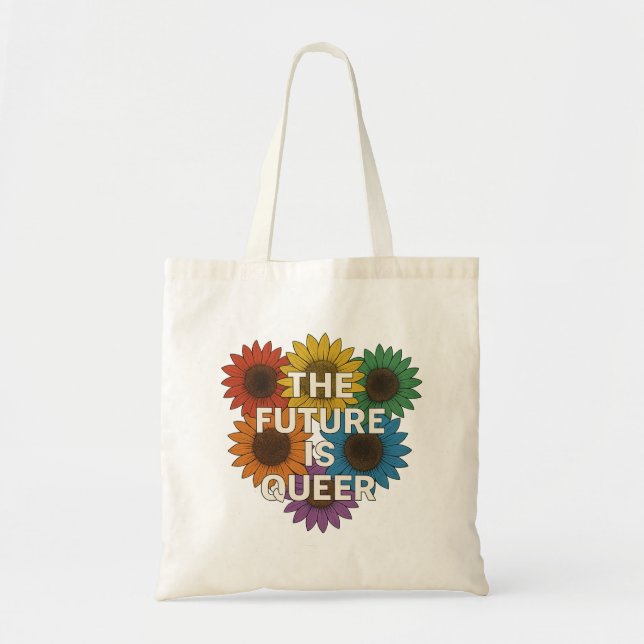 Tote Bag L'Avenir Est Queer - Sunflower Arc-en-ciel (Devant)