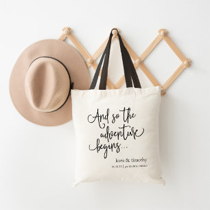 Tote Bag L'aventure commence Accueil personnalisé de mari