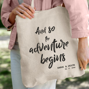 Tote Bag L'Aventure Commence Mariée Et Mariage Groom Faveur