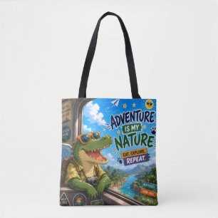 Tote Bag L'aventure est ma nature – Crocodile heureux