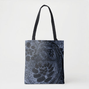 Tote Bag LavishingOn Moderne Blue Denim Paisley Swirl Bubbl