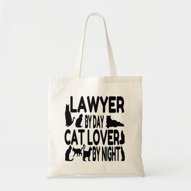 Tote Bag L'avocat aime les chats (Devant)