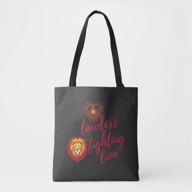 Tote Bag Lawless fighting lion (Devant)