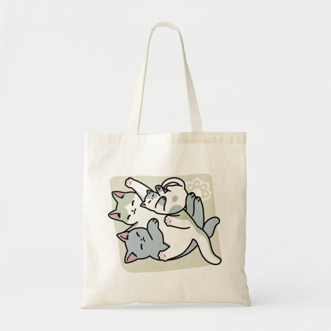 Tote Bag Laze Furr Days - Cute Lazy Cats Design (Devant)