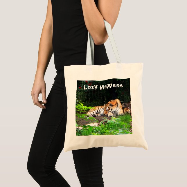 Tote Bag Lazy arrive le tigre de Sibérie (Devant (produit))