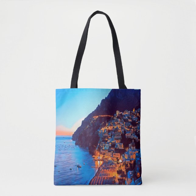 Tote Bag ldp POSITANO Côte Amalfi - coucher de soleil pris  (Devant)