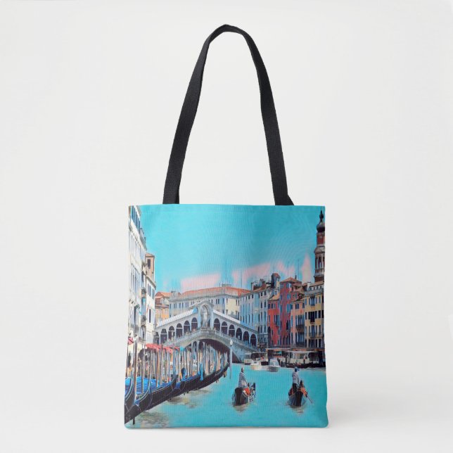 Tote Bag ldp VENISE - gondoles - rialto - (Devant)
