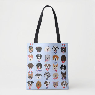 Tote Bag Le 4 Juillet Dog Visages