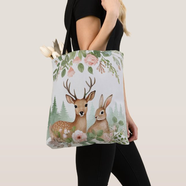 Tote Bag Le Baby shower des animaux des bois (De près)