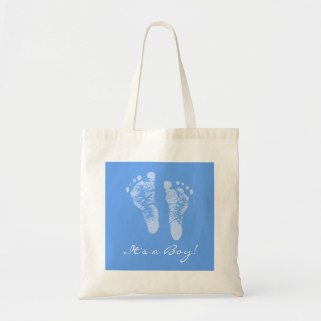 Tote Bag Le Baby shower mignon c'est un bébé bleu garçon Em (Devant)