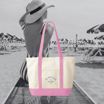 Tote Bag Le Bachelorette Club Bach Bleu Crest personnalisé<br><div class="desc">Les sacs fourre-tout du Bach Club sont parfaits pour votre thème de club de plage pour l'enterrement de vie de jeune fille. Crête du club bach personnalisée bleue en détresse avec des agrafes roses. Personnalisez avec les détails de votre enterrement de vie de jeune fille... année, plage et destination. Parfait...</div>