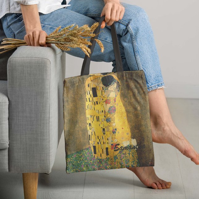 Tote Bag Le Baiser Klimt (This exciting tote bag features Austrian painter Gustav Klimt's artwork The Kiss.)