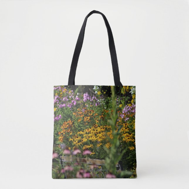 Tote Bag Le banc dans les jardins de tente (Devant)