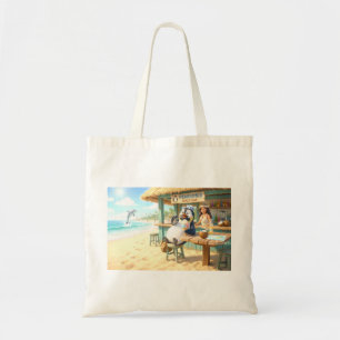 Tote Bag Le bar de plage du pingouin