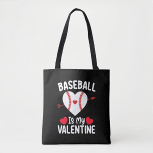 Tote Bag Le baseball est mes sports de la Saint-Valentin