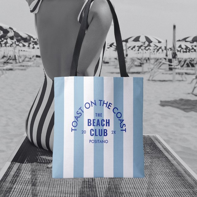 Tote Bag Le Beach Club Toast Sur La Bleue Côtière (Créateur téléchargé)