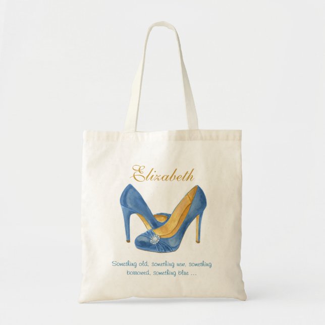 Tote Bag Le bleu personnalisé gîte la demoiselle d'honneur (Devant)